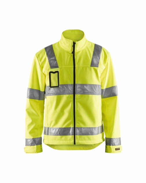 BLÅKLÄDER 4838 JAKKE SOFTSHELL VARSEL | ARBEIDSKLE.NO Gul jakke med refleks – klasse 3 ~ Klasse 3. EN 20471. God pris.