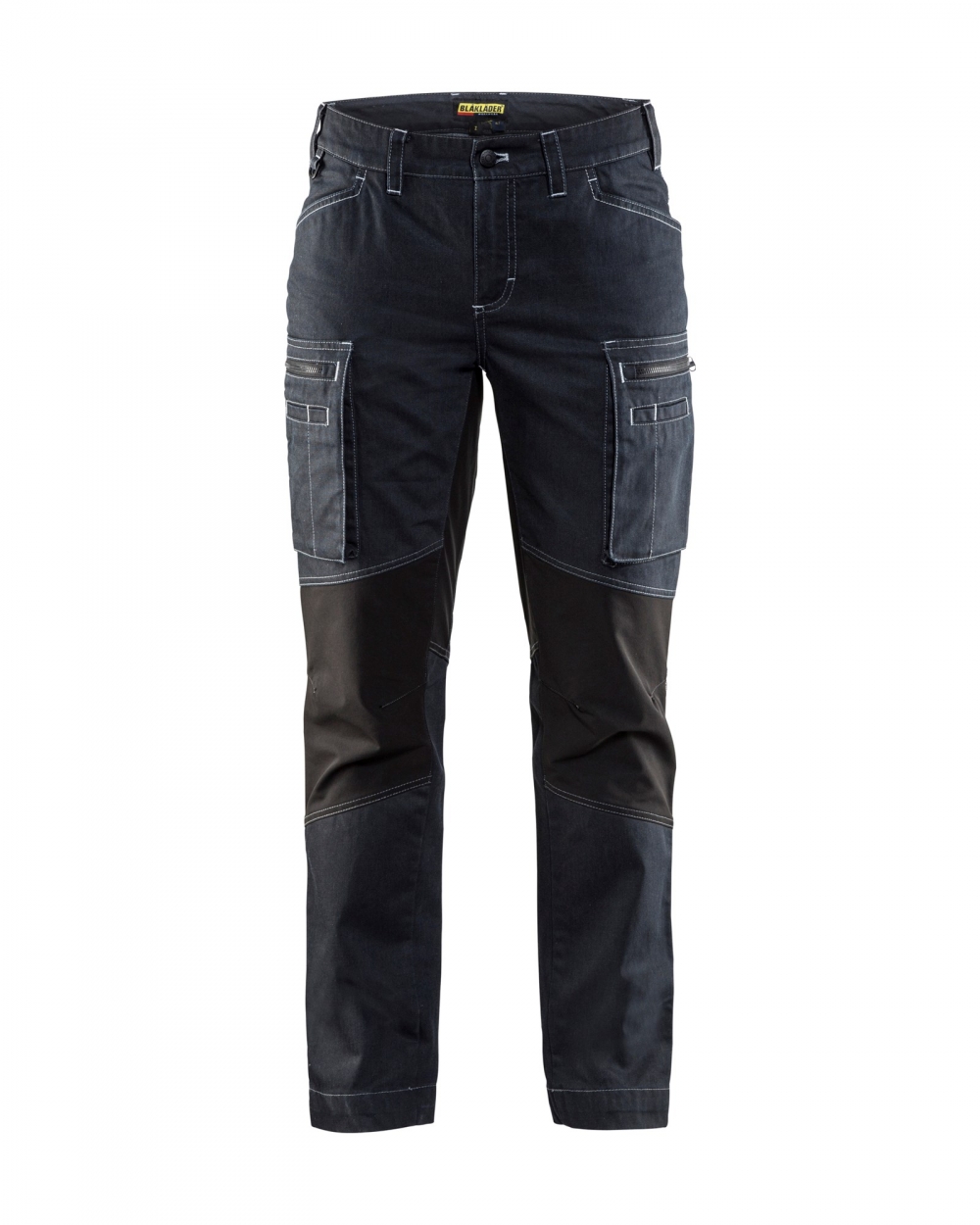 Servicebukse dame med stretchpaneler, for-bøyde ben og elastisk midje for optimal bevegelsesfrihet og komfort. Stoffet er laget av CORDURA® Denim, som er fire ganger sterkere enn vanlig Denim.